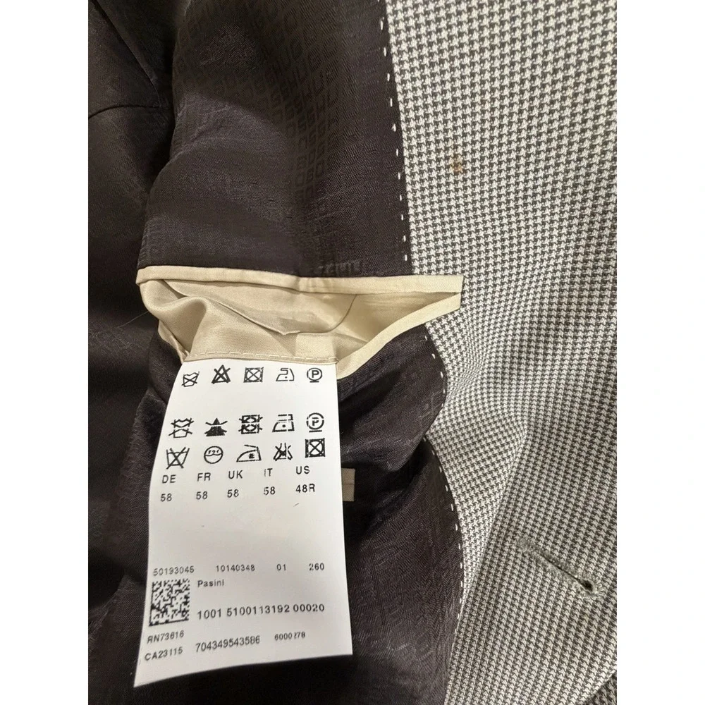 HUGO BOSS 48R Blazer Black White Houndstooth